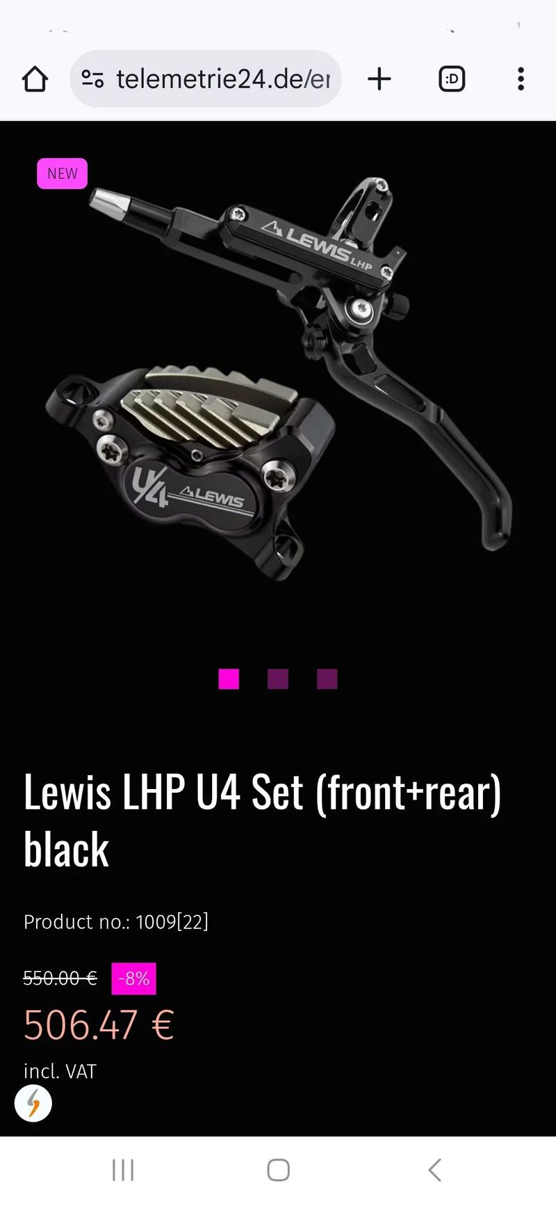 Novinka Lewis LHP + U4 Brake Set - Black Design
