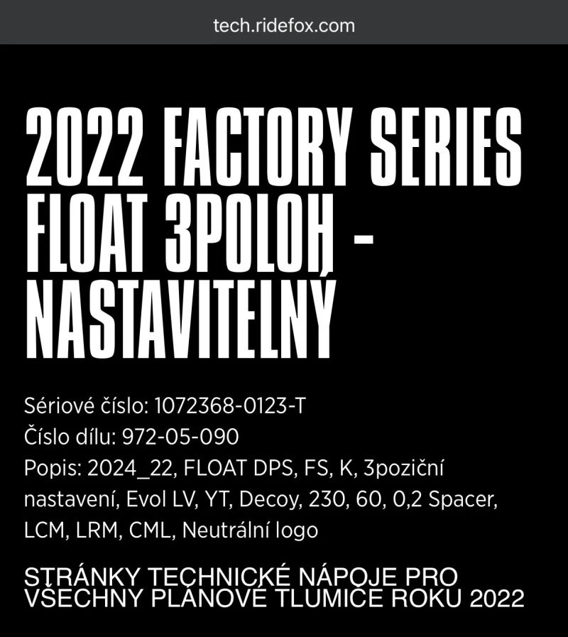 Fox FLOAT DPS, FS, K, 3poziční nastavení, Evol LV, YT, 230/60,