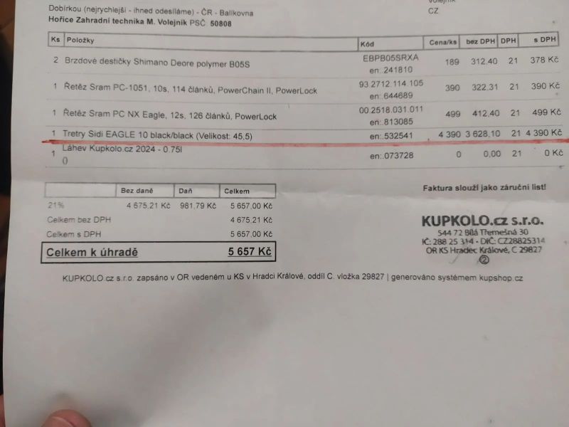 MTB tretry Sidi, 45 1/2