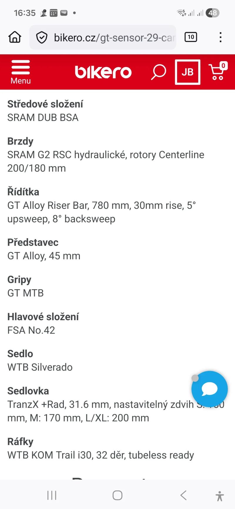 GT Sensor carbon pro