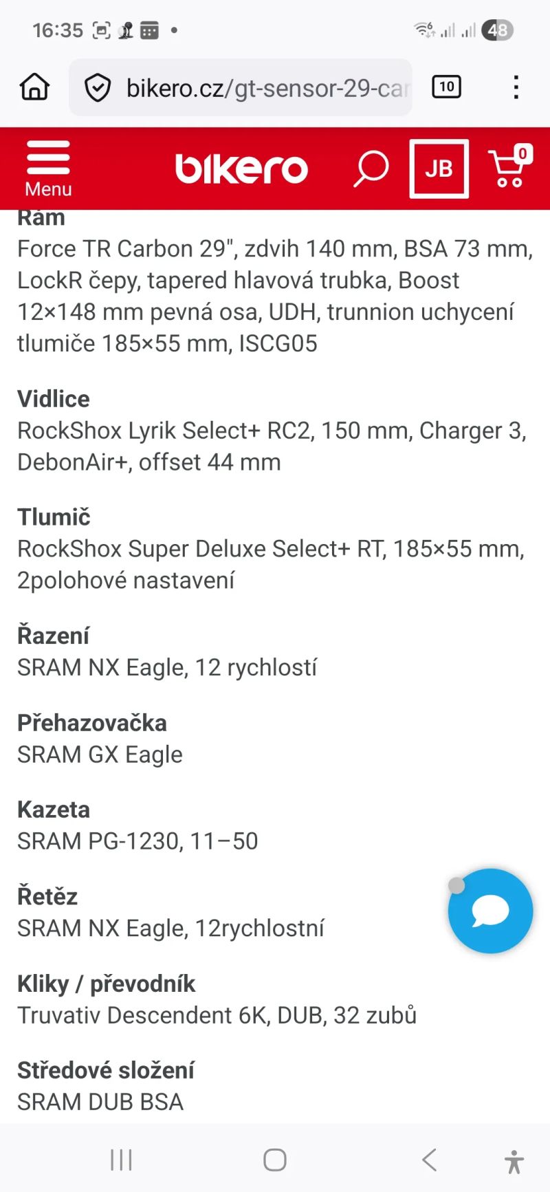 GT Sensor carbon pro