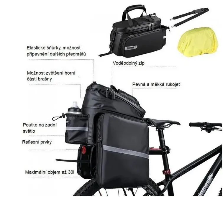 Rhinowalk brašna na kolo pod sedlo na nosič RK6100B 30L černá