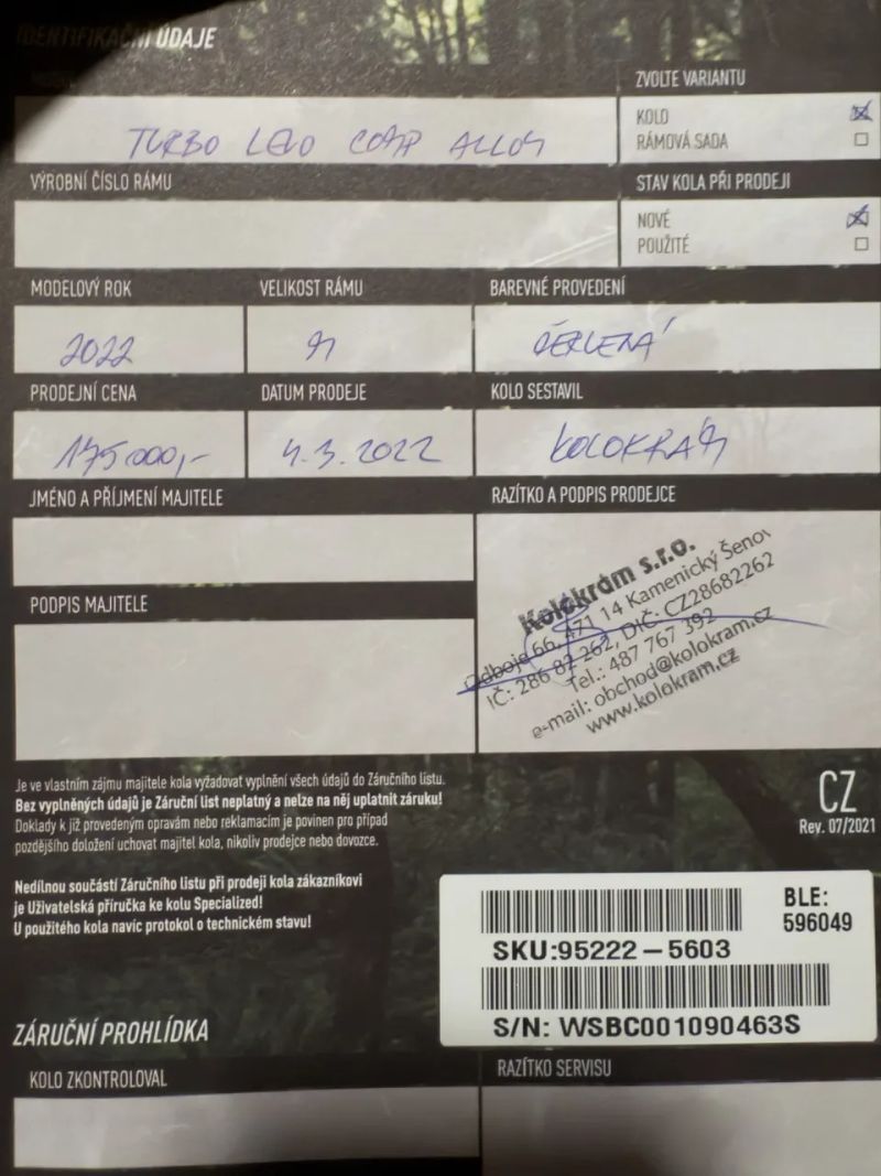 Specialized Turbo Levo Comp Alloy 2022 velikost S3/M