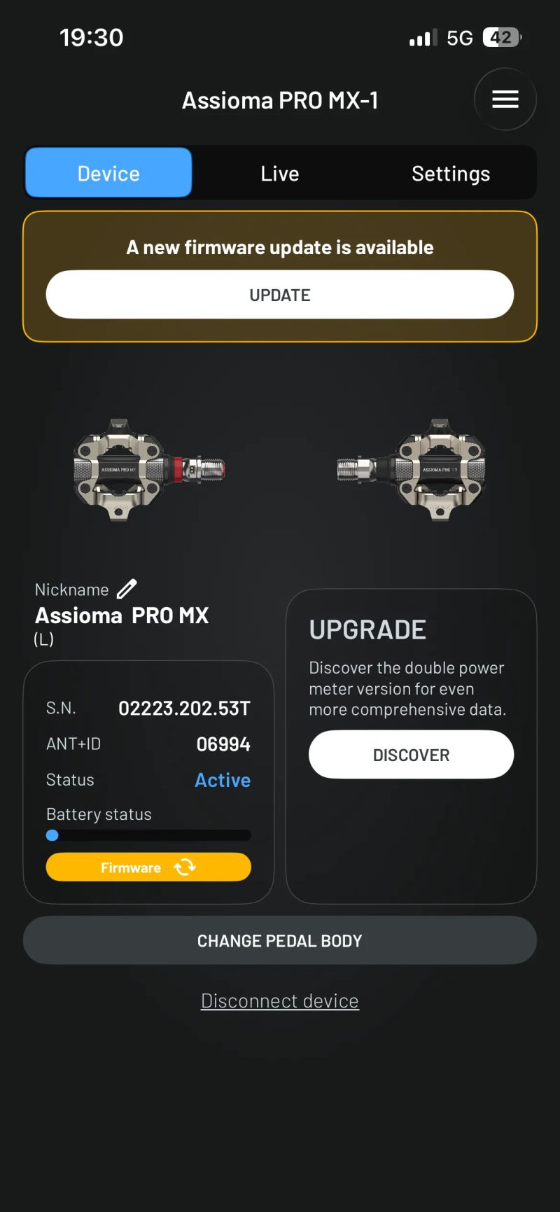 Pedálový wattmetr Favero Assioma PRO MX-1