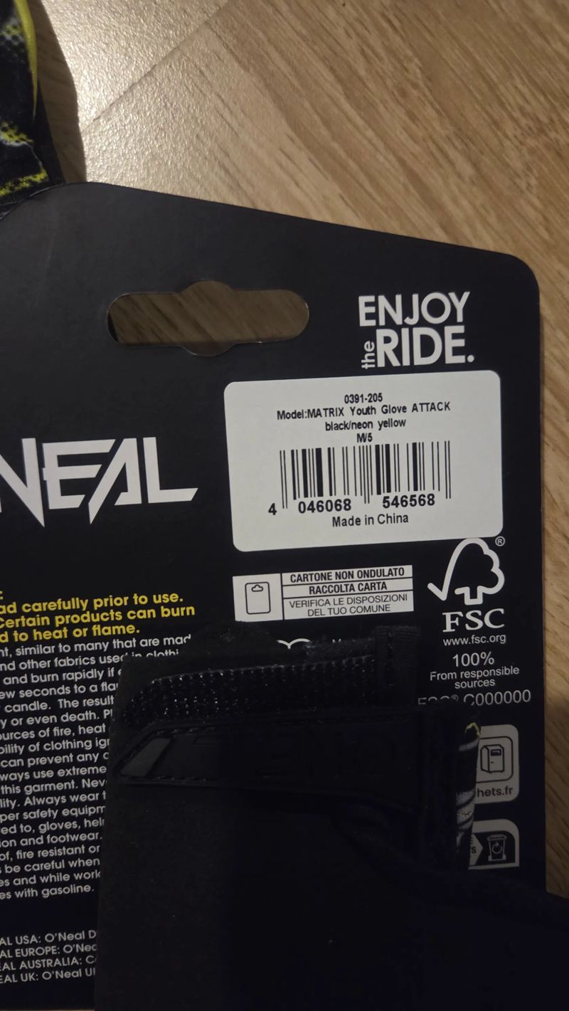 Dětské rukavice O'Neal Matrix youth glove attack