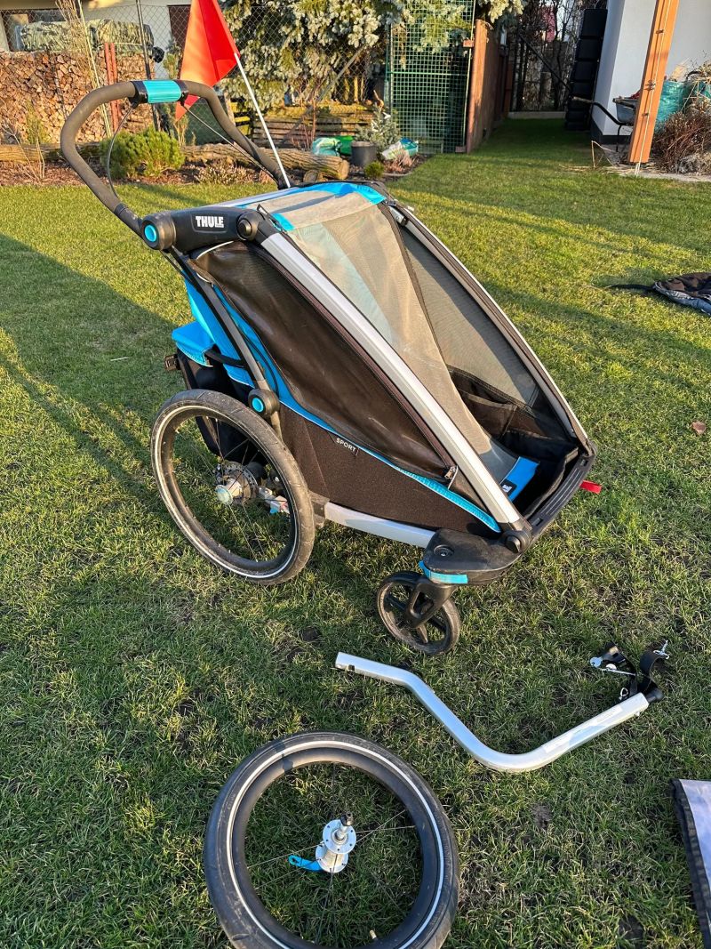 Thule Chariot Sport 1 blue + jogging set