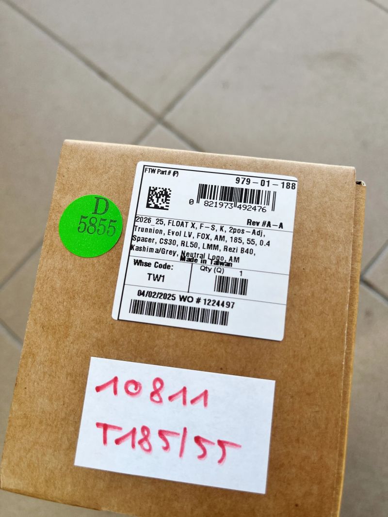 Fox Float X Factory EVOL Trunnion 185x55mm