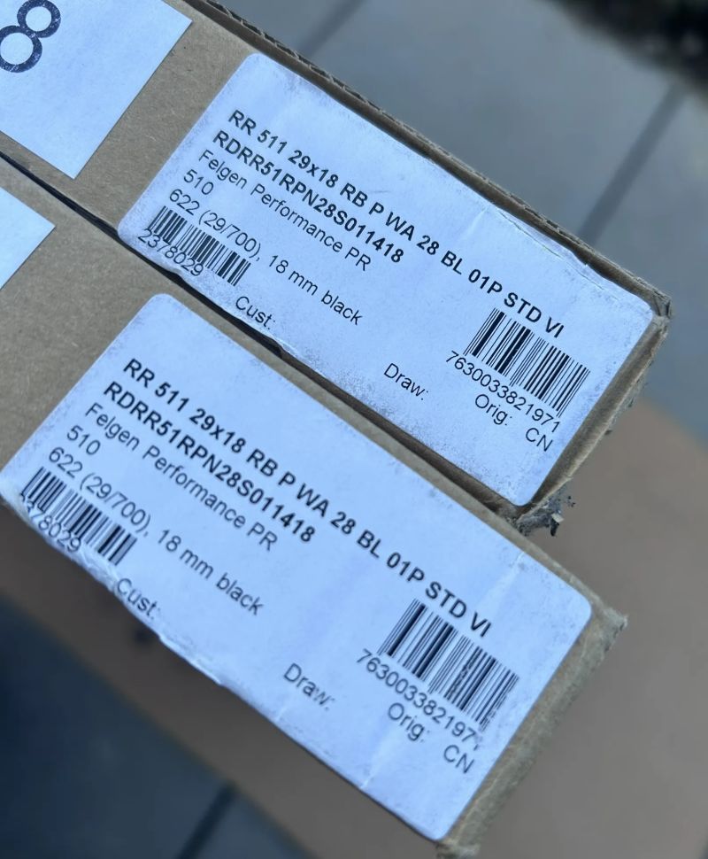 2 Ráfky DT Swiss RR 511 ráfkové brzdy 28d 700c