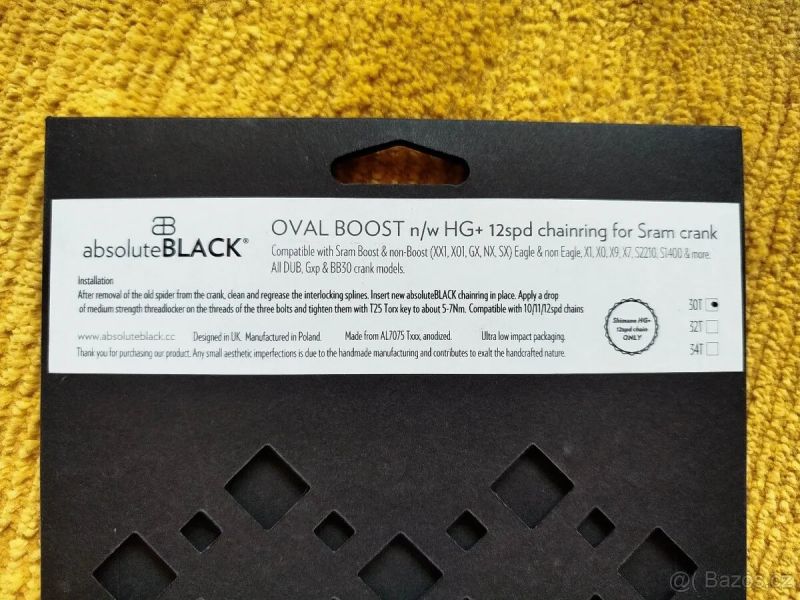 Absolute Black Sram Oval Boost pro Shimano řetěz 12spd.