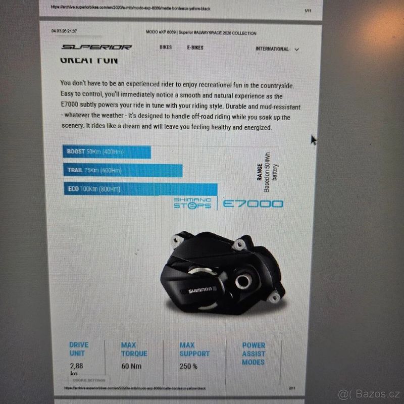 Superior MODO eXP 8069 top stav, jasný a doložený původ, první majitel, najeto jen 700km