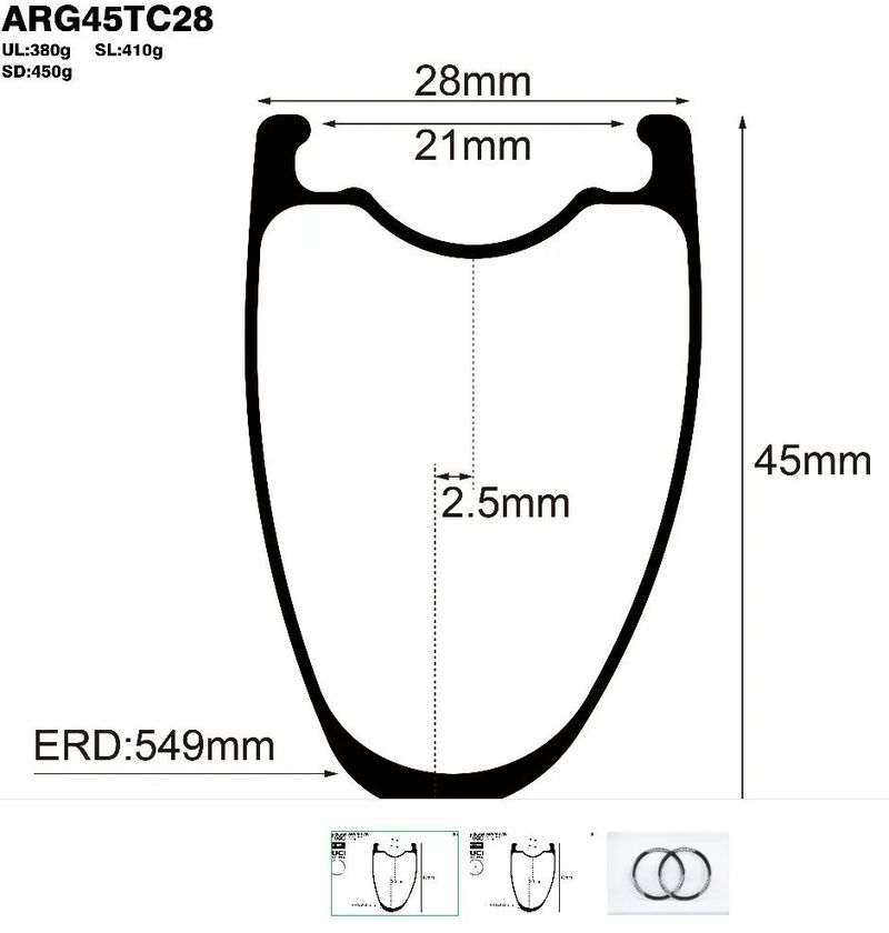 Silniční karbonová zapletená kola EIE - 5cm, ráfková brza