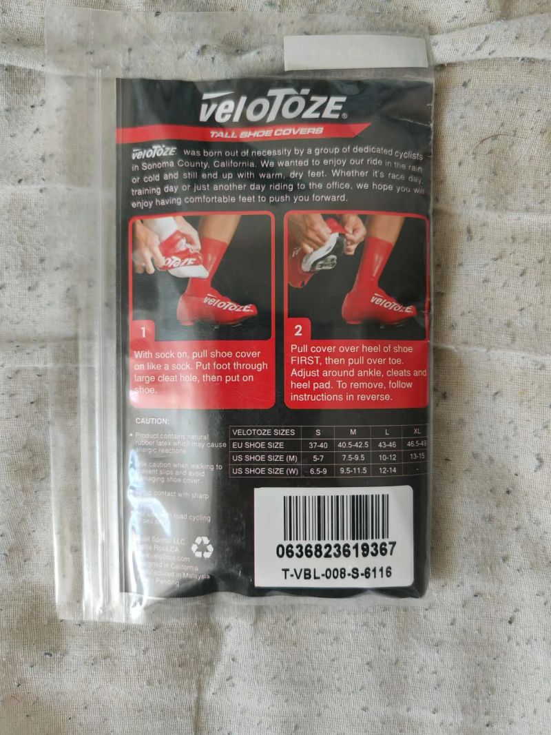 Dlouhé návleky na boty pro silniční cyklistiku - Velotoze road tall shoe cover S 