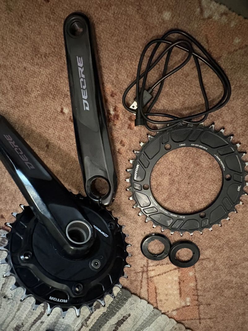 Shimano Deore + Wattmetr ROTOR MTB INSPIDER + 2x převodník TOP STAV