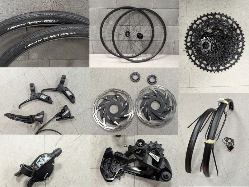 komponenty z kola, Sram NX Apex, kazeta, řazení, brzdy, zapletená kola 12x110 a 12x148 