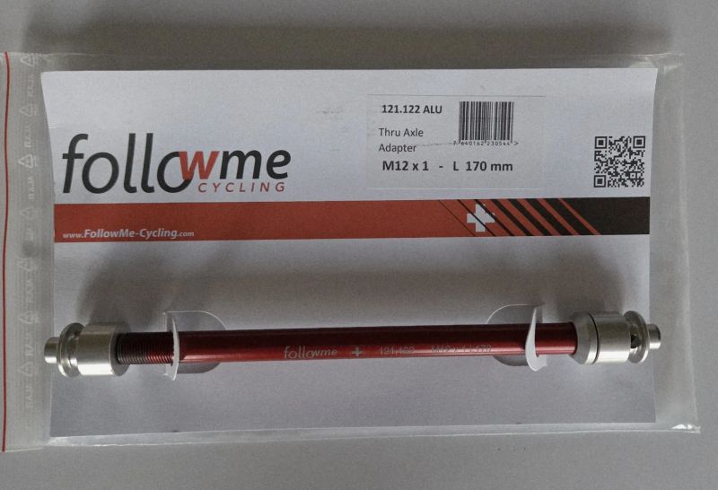 FollowMe Thru-Axle -pevná osa / Adapter/ 12x1,0 /170mm Alu