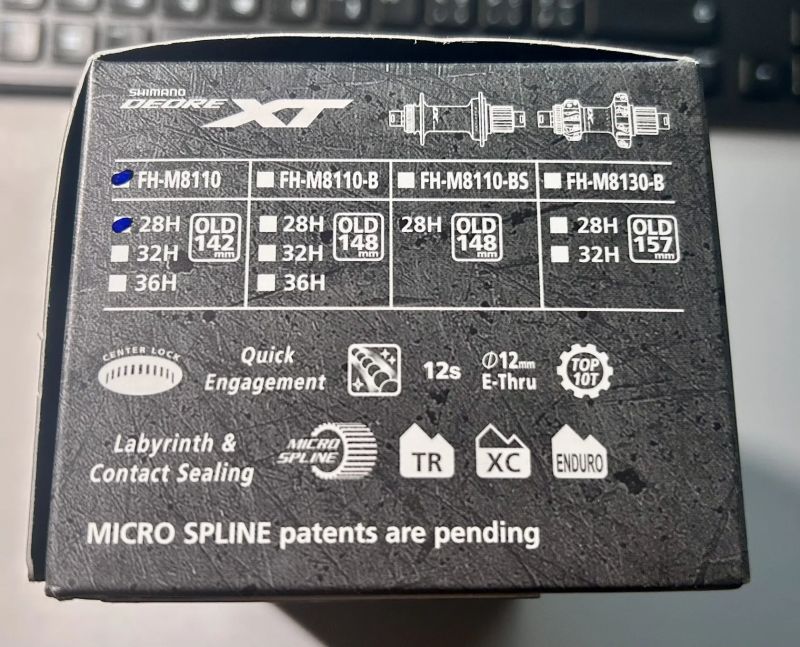 Zadní náboj Shimano XT Microspline 142x12 28d FH-M8110