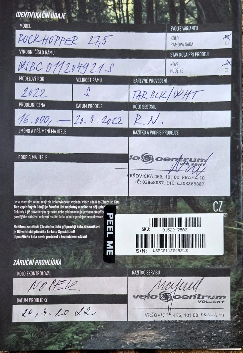 Horské kolo Specialized Rockhopper sport 27,5, vel. S