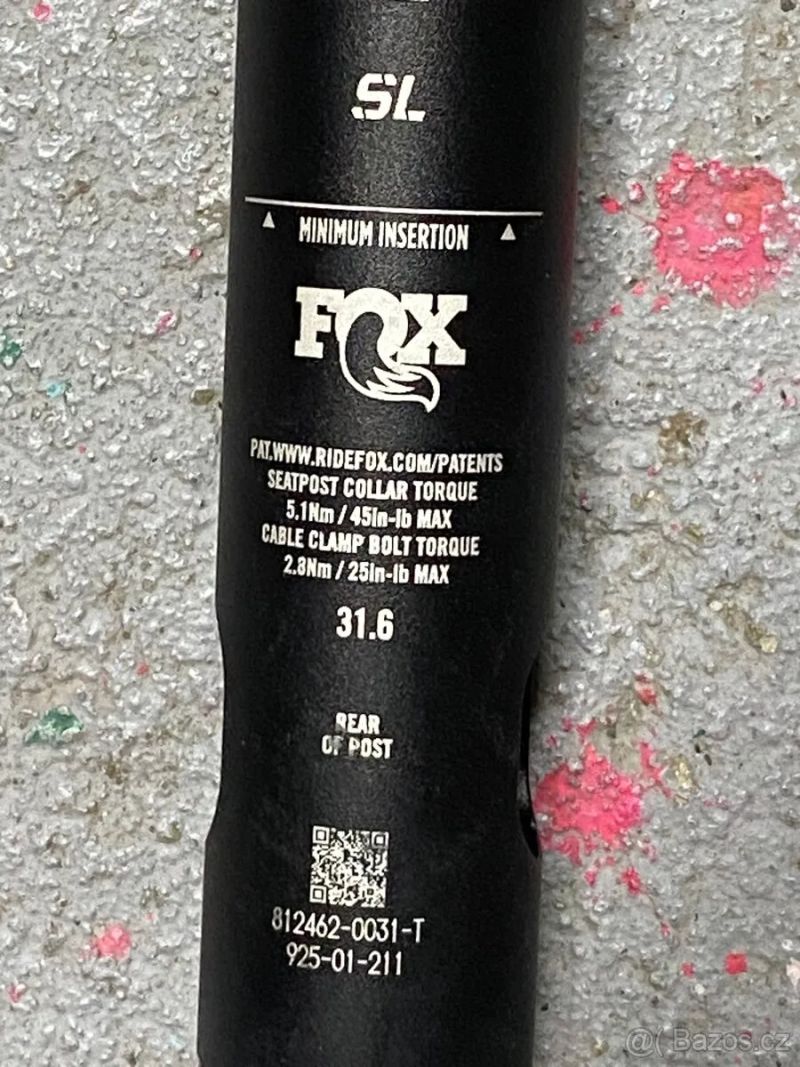 Ultralehká teleskopická sedlovka Fox transfer sl (75mm)