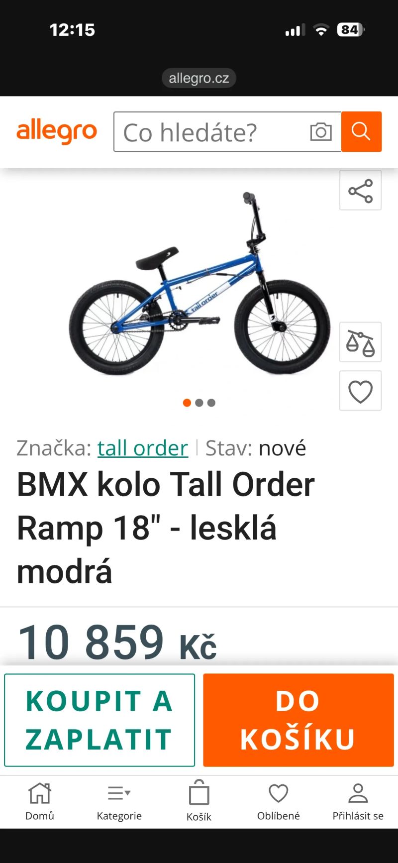 Dětské BMX Tall Older 18"