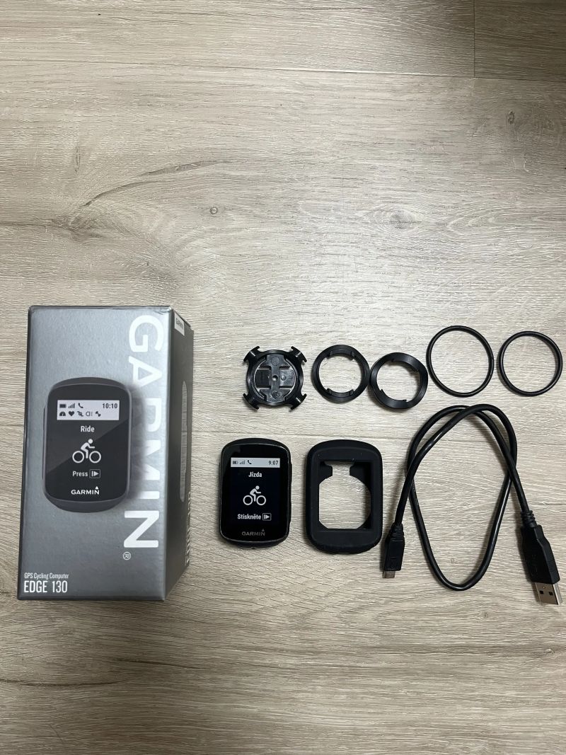 Garmin Edge 130, nová baterie, komplet příslušenství
