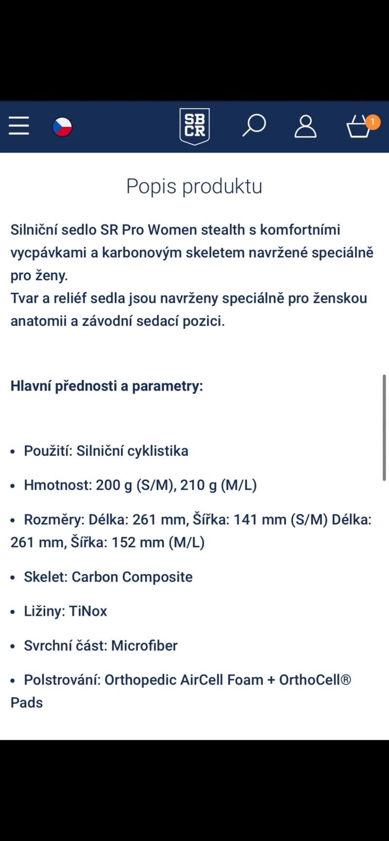 Sedlo Ergon SR Pro Women stealth S/M