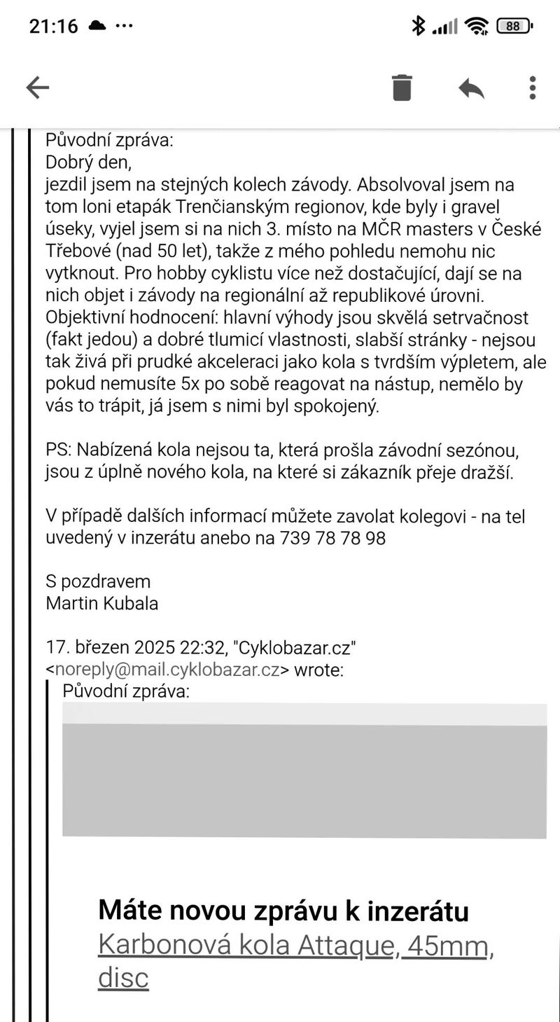 Zapletená karbonová kola ATTAGUE