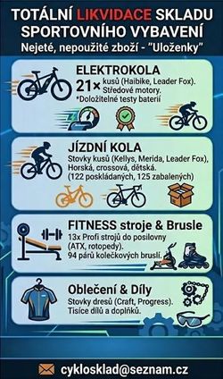 Likvidace skladu sportovního vybavení – vše nepoužité (uloženky)