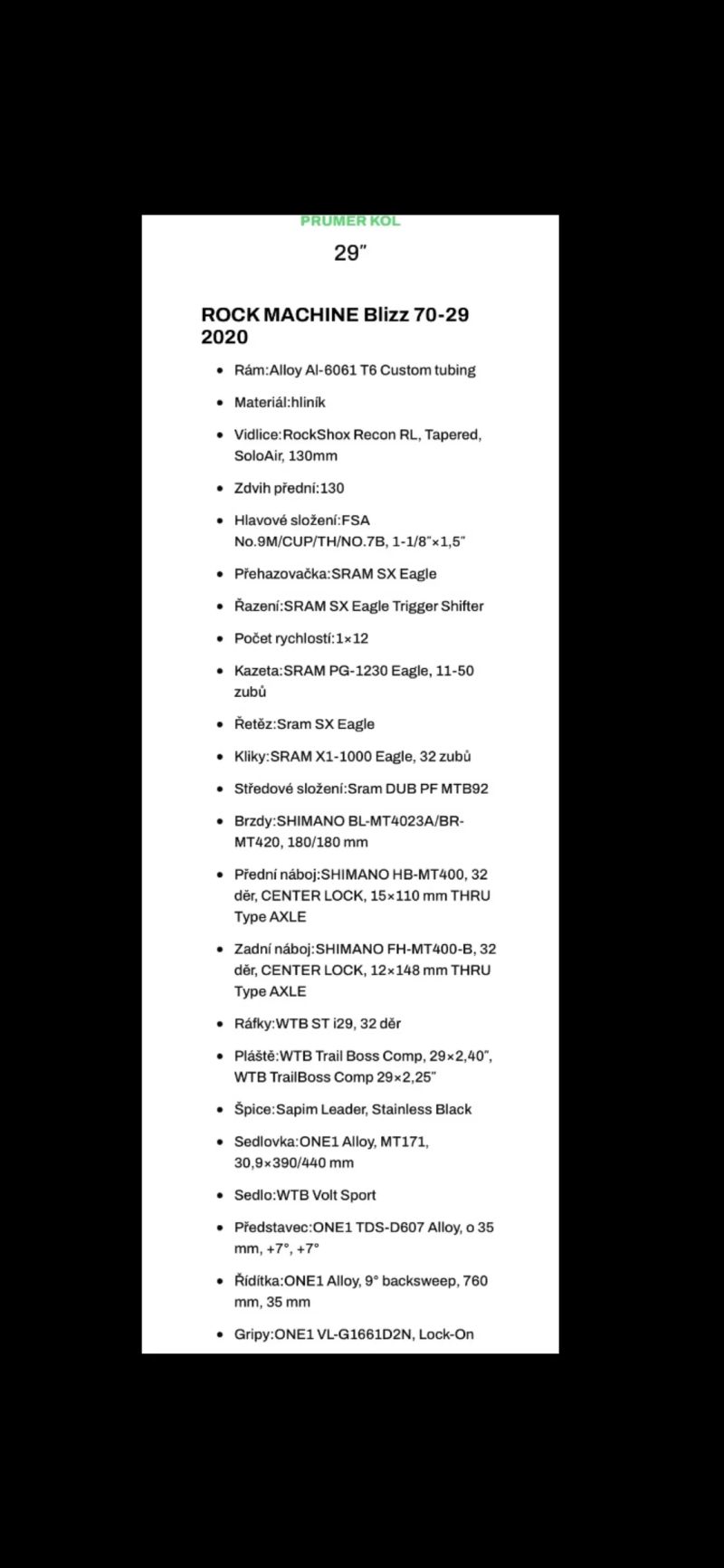 Rock Machine Blizzard TRL 70-29