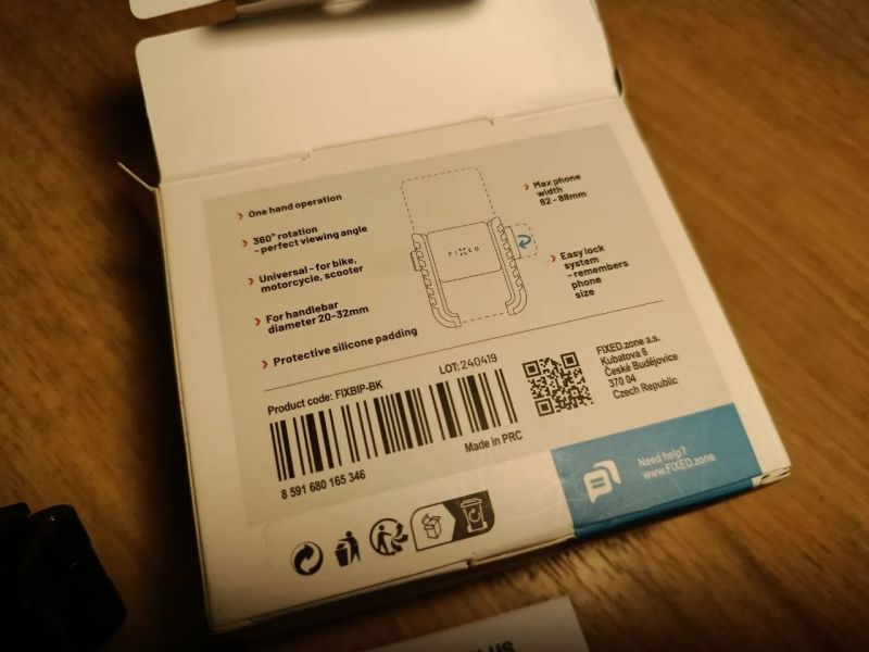 FIXED Bikee Plus černý - držák telefonu na řidítka kolo