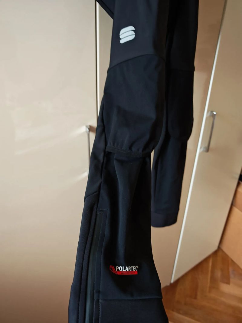 Sportfull Fiandre Polartec cyklo dlouhé + windproof návleky + větrovka Santini Redux s kožíškem