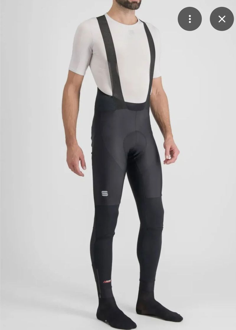 Sportfull Fiandre Polartec cyklo dlouhé + windproof návleky + větrovka Santini Redux s kožíškem