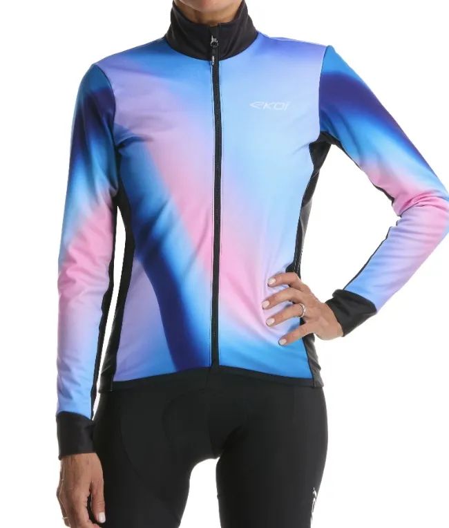 Dámská termo bunda EKOI Perf SHADOW Modrá vel.L