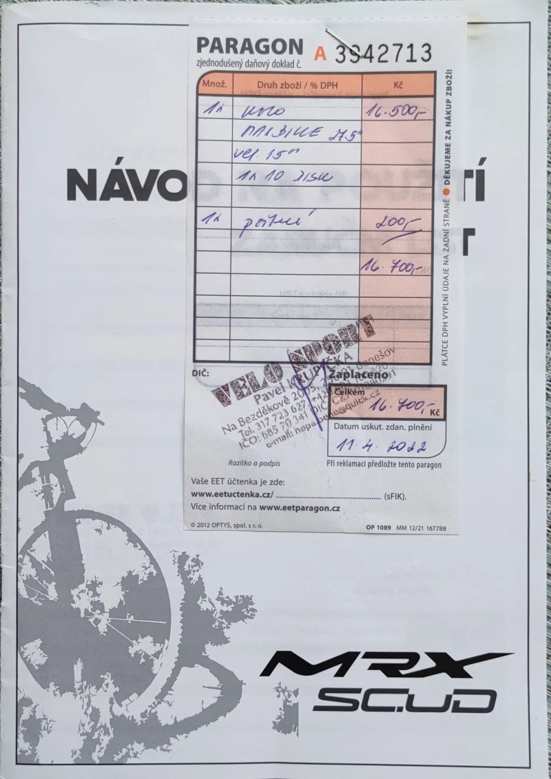 Horské kolo MAXBIKE 27.5-stavba