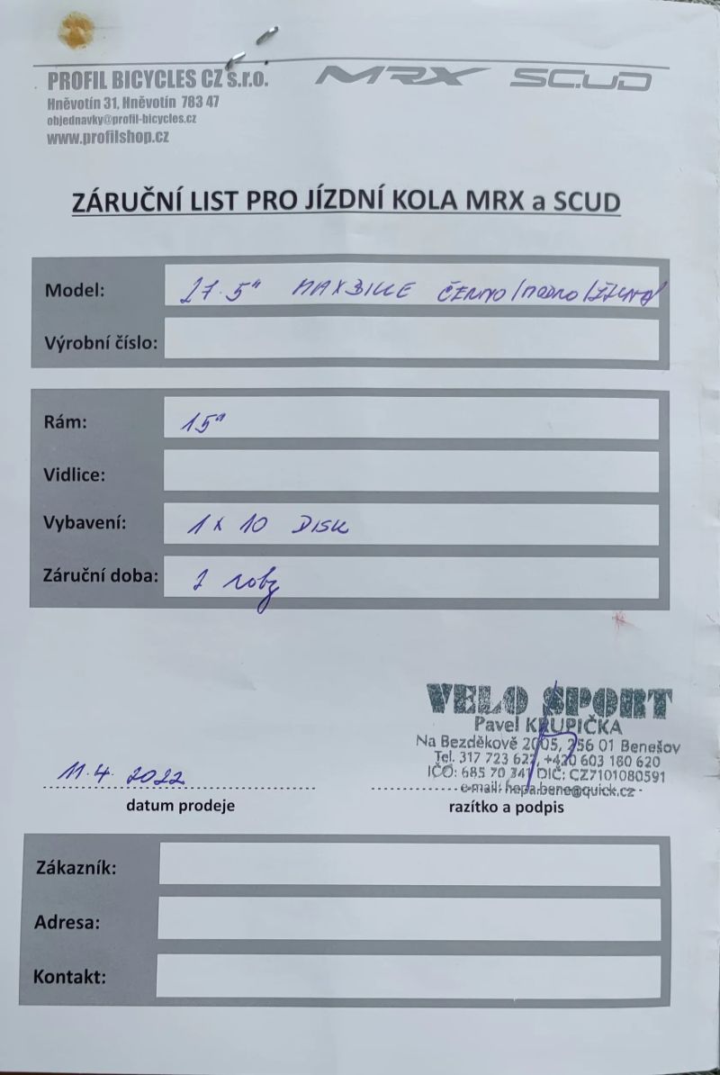 Horské kolo MAXBIKE 27.5-stavba