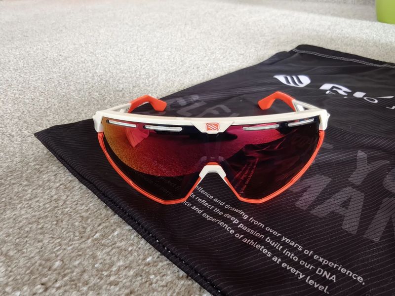 Brýle Rudy Project DEFENDER white gloss/ red fluo/multilaser red