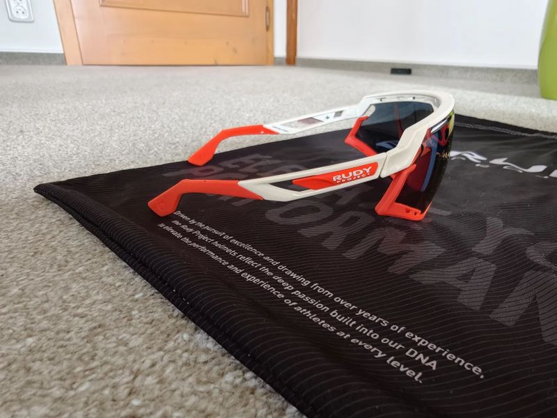 Brýle Rudy Project DEFENDER white gloss/ red fluo/multilaser red