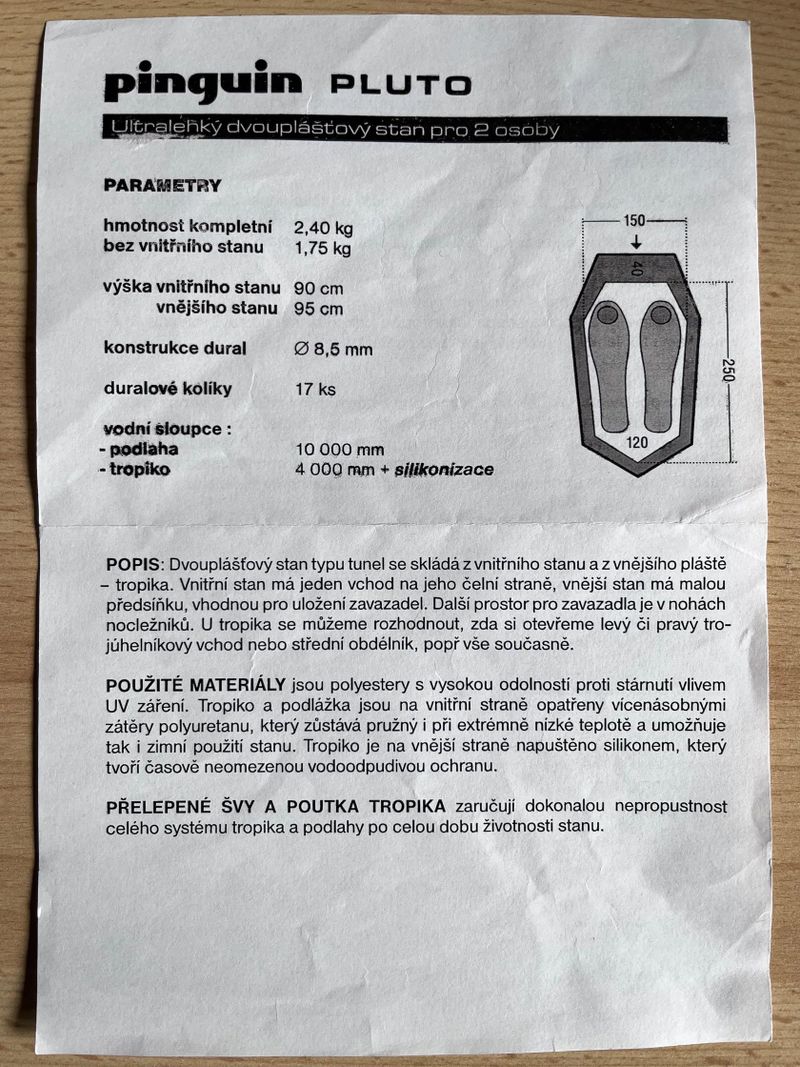 Stan Pinguin Pluto - nový nepoužitý