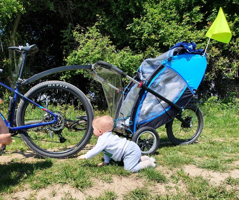 prodám dětský vozík za kolo KOLOFOGO s tlumičem ROCKSHOX