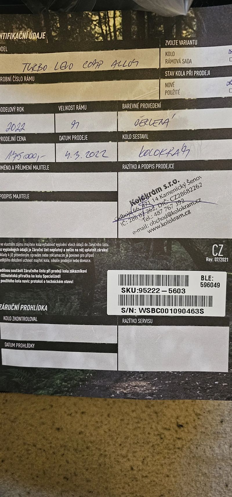 Specialized Turbo Levo Comp 2022 pouze 900km a18.cyklů baterie velikost S3 165-180cm