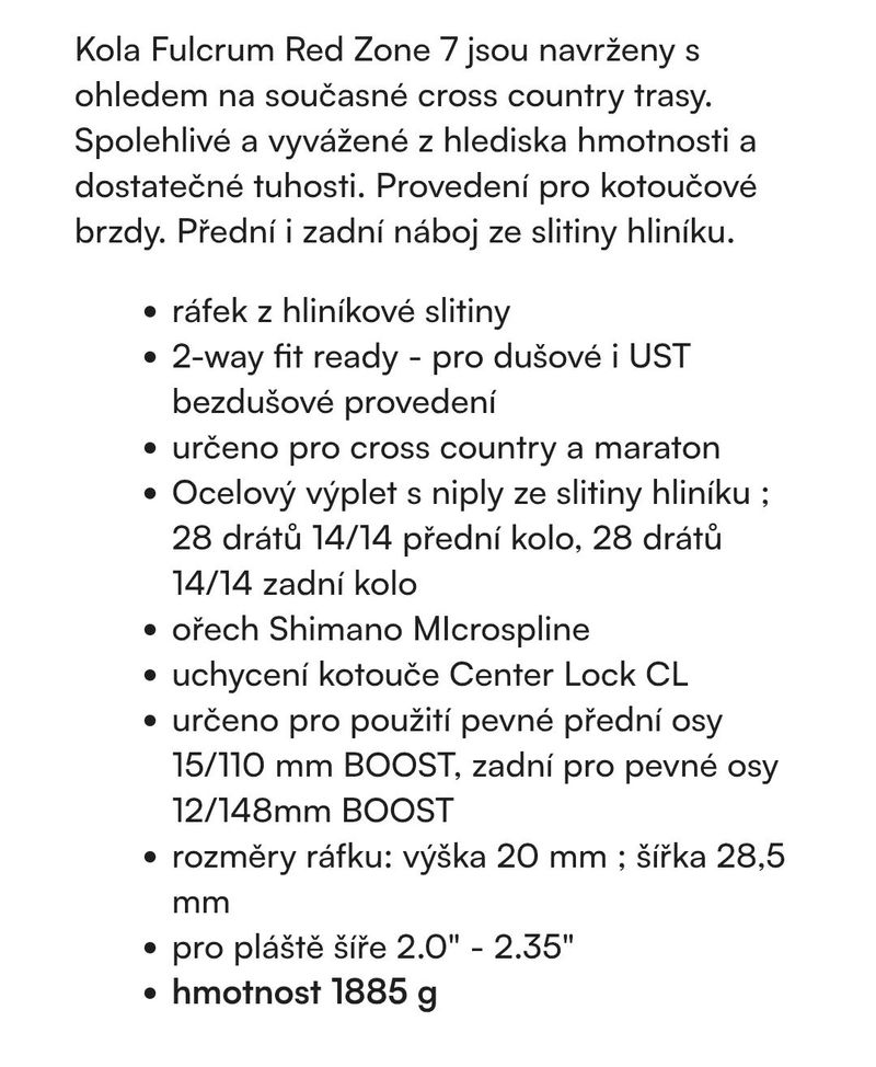 Zapletená kola Fulcrum RED ZONE 700 