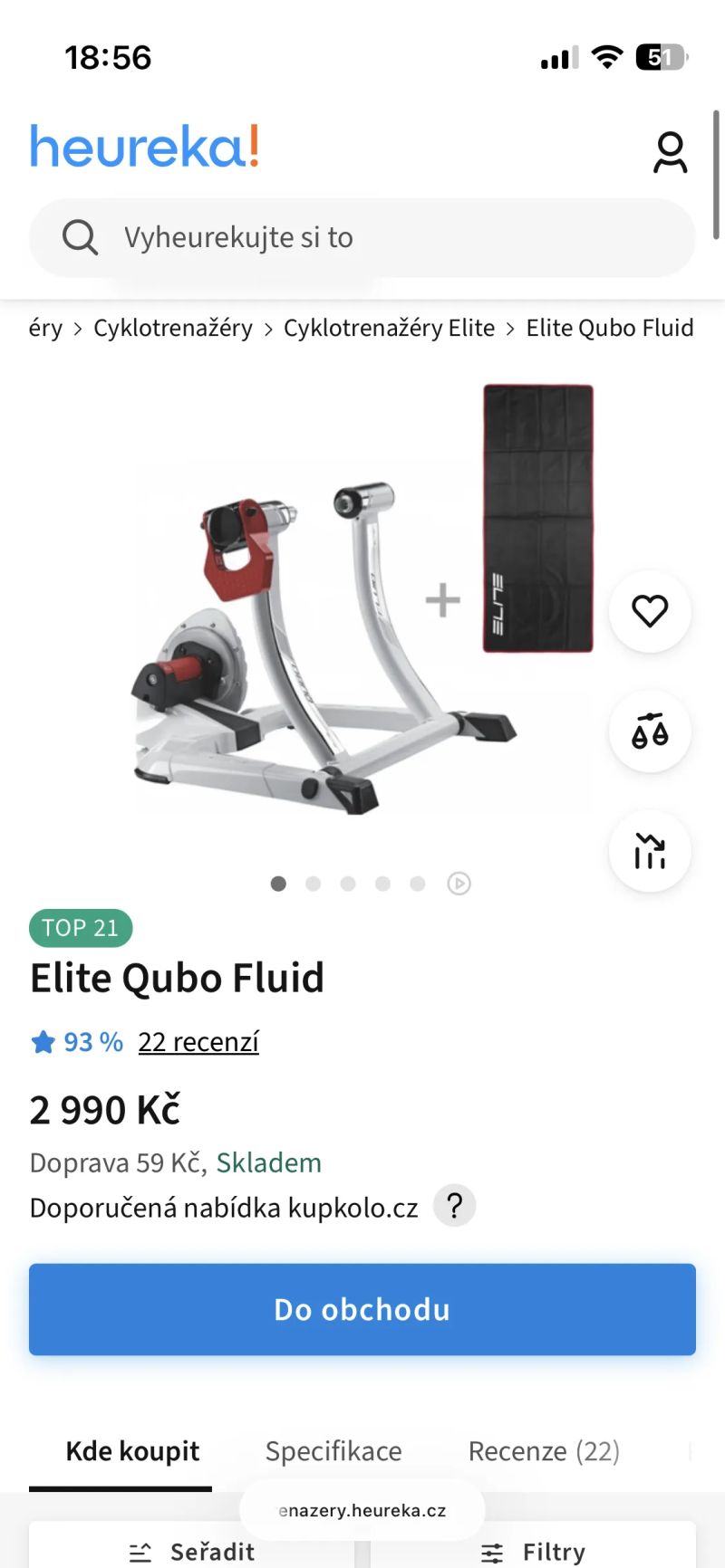 Trenažér Elite Qubo Fluid + bluetooth snímač Mizuro B+