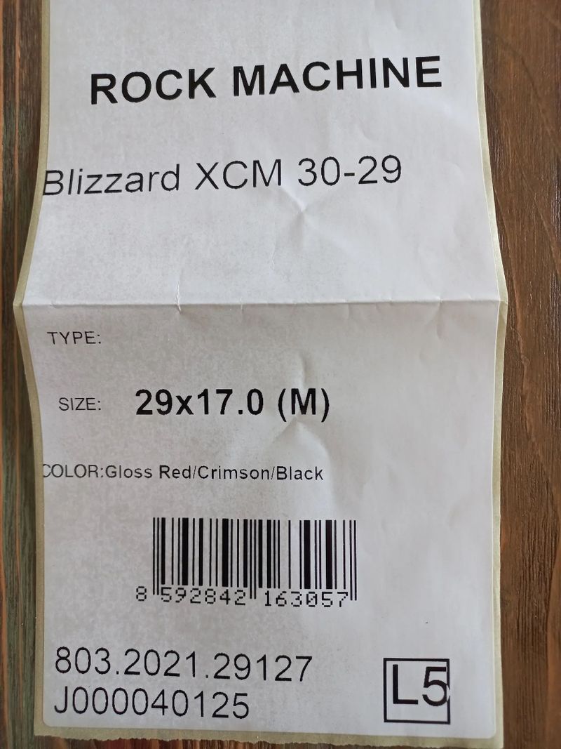 Rock Machine Blizzard XCM 30-29
