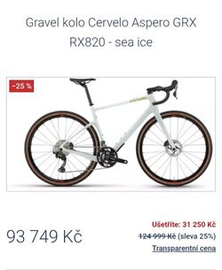 Cervélo Aspero GRX RX820 gravel kolo Sea Ice, velikost rámu 54 