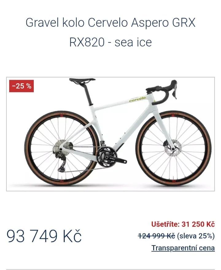 Cervélo Aspero GRX RX820 gravel kolo Sea Ice, velikost rámu 54 