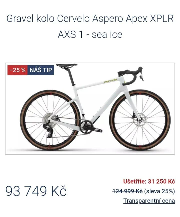 Gravel kolo Cervelo Aspero Apex XPLR AXS 1 - sea ice, velikost rámu 54