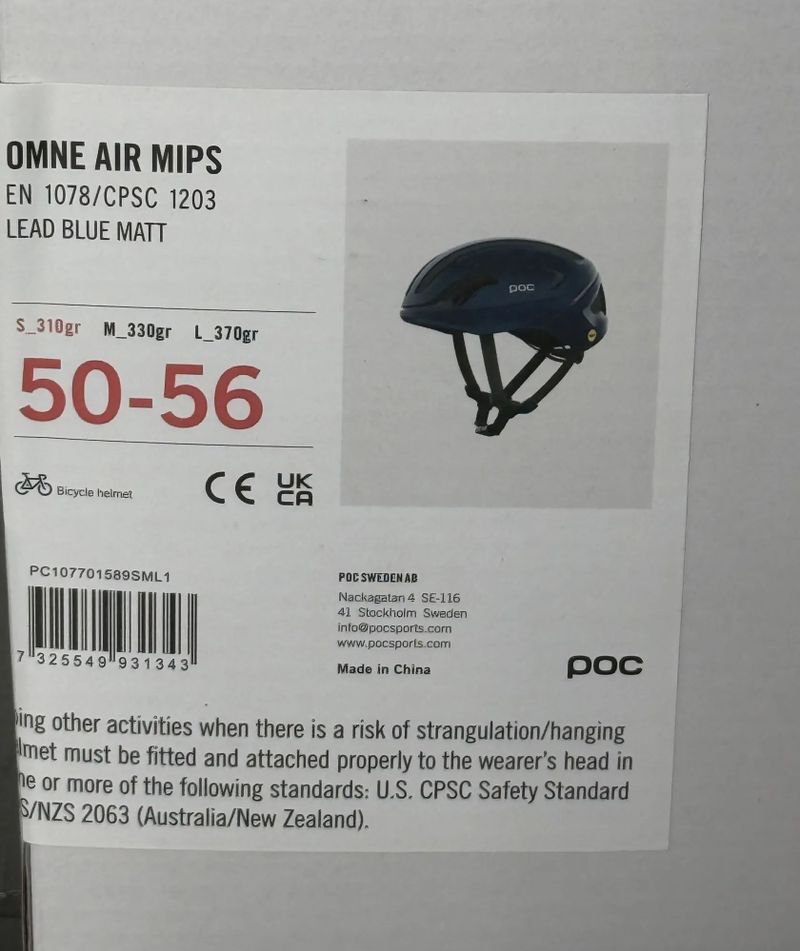 POC OMNE AIR MIPS LEAD BLUE MATT