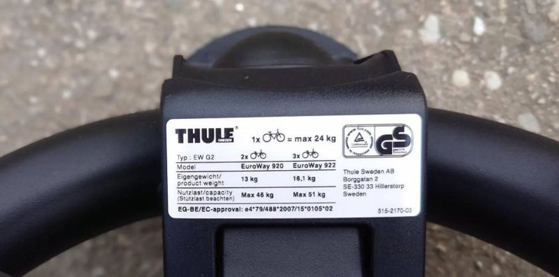  nosič kol na přívěsné zařízení Thule EuroWay G2 920