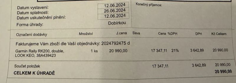 Garmin Rally RK200 (wattmetr)