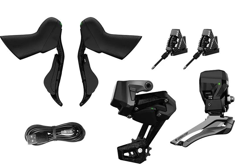 Nové elektrické silniční řazení Wheeltop RA7100 GS 2x11-13, brzdové třmeny