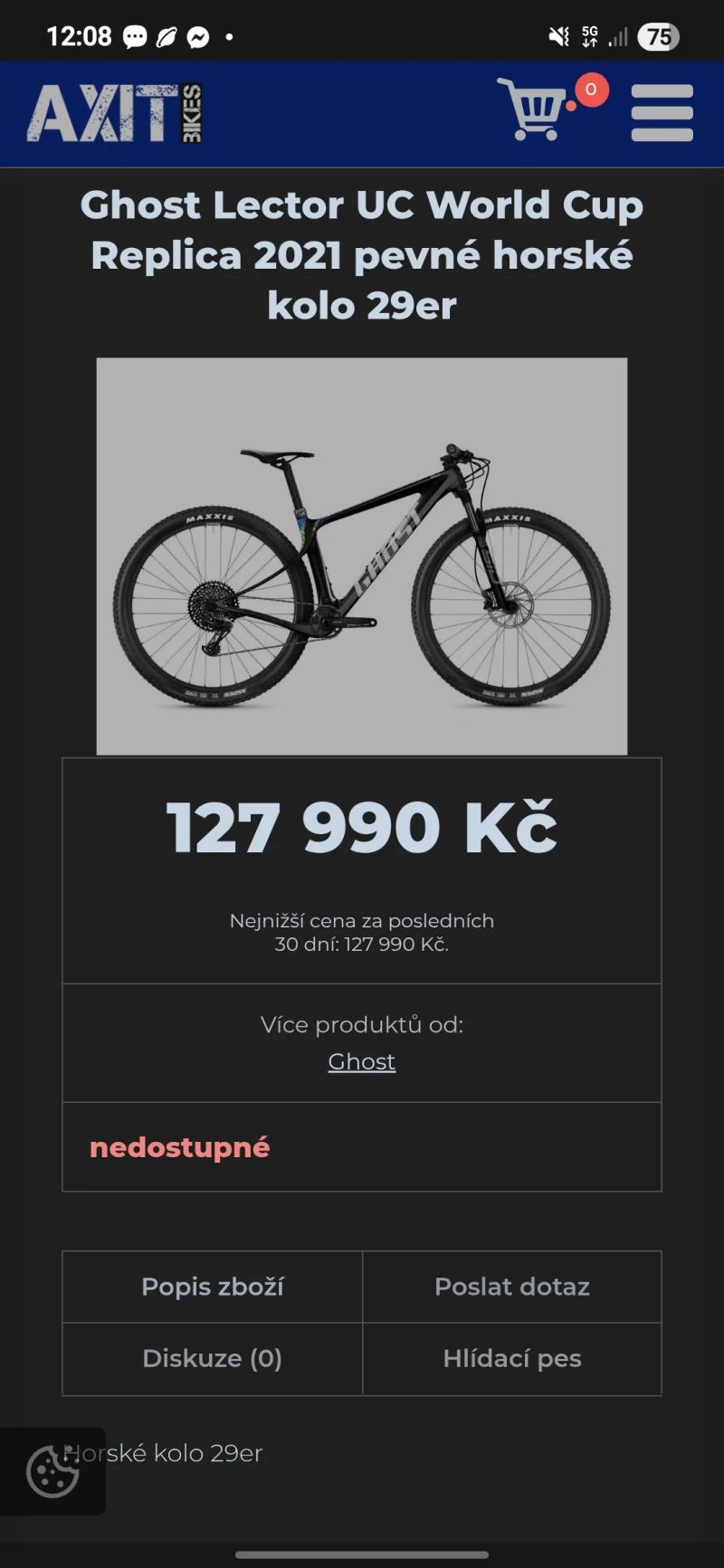 Ghost Lector replica top stav,300km najeto